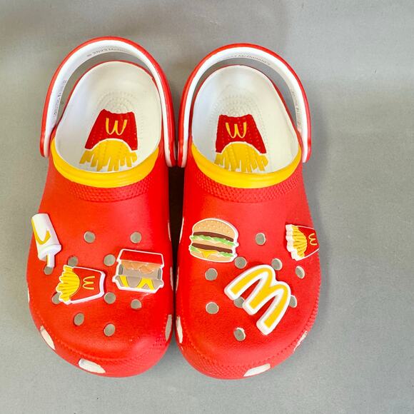 CROCS McDonald's Classic Clog French Fry with jibbitz Women's Size 7 mens size 5 - Picture 5 of 16